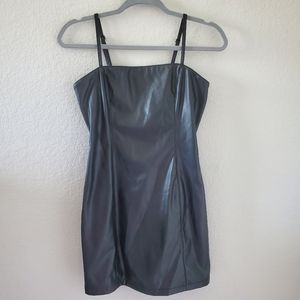 Forever 21 faux leather adjustable strap mini dress